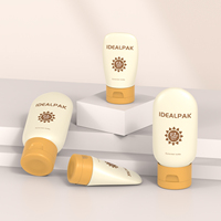 Bouteilles en plastique PE de 30 ml et 60 ml avec bouchon à clapet, vente en gros, emballage personnalisé pour crème solaire et lotion