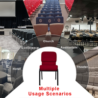 Chaises de conférence empilables rembourrées modernes en gros pour église, auditorium, sièges bon marché pour auditorium