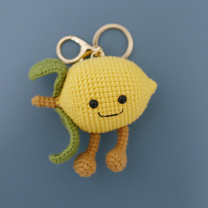 Cute Crochet Lemon Keychain Lemon <b>Doll</b> Knitting Keyrings for Car Keys Bag Pendant Charm Handmaking Weaved Fruit Keychain Crochet - Product Image 6