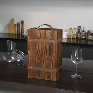 Boîtes à vin en bois MDF gravées au laser, en cuir artificiel, rectangulaires, haut de gamme, faites à la main, pour deux bouteilles, marque DS, vente en gros - Product Image 6