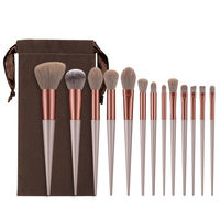 Kit de pinceaux de maquillage nouveau style pinceaux de maquillage végétaliens marque privée haute qualité 13 pièces ensemble de pinceaux de maquillage professionnel