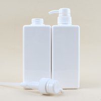 Vente en gros emballage plastique de luxe vide PETG personnalisé 650ml bouteille carrée de shampooing revitalisant à pompe pour soin des cheveux et de la peau du corps