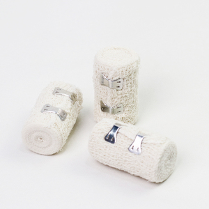 Benda <span class=keywords><strong>di</strong></span> cotone antirughe in spandex ad alta elasticità a scatto fisso a compressione per avvolgimento medico <span class=keywords><strong>di</strong></span> pronto soccorso per ferite calde - Product Image 5