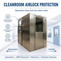Système de douche d'air à buse réglable en acier inoxydable avec filtre HEPA, durée de soufflage personnalisable, pour passage d'entrée de salle blanche