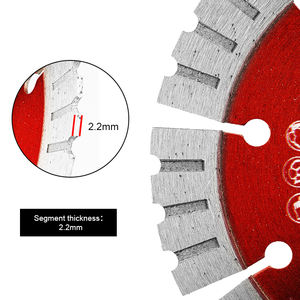 Лезвие для пилы из нержавеющей стали, для горячего прессования, сегментированный алмаз для резки бетона, настраиваемый диск для дерева и гранита, 125 мм, 6 1/2 дюйма - Product Image 5