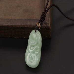 Collana con ciondolo <span class=keywords><strong>zodiacale</strong></span> in finta giada, cordino nero, giada verde, portafortuna, simpatico animale cinese dei 12 <span class=keywords><strong>segni</strong></span> zodiacali - Product Image 4