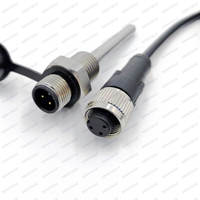 Tabung plastik aviasi Plug DS18B20 Digital Sensor suhu Probe dengan konektor