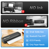 A4 Thermodrucker, Kompakter Mini-Thermodrucker für Zuhause, Büro und Reisen, Tragbarer Drucker für Mobiltelefone