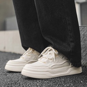 Empire Pipe Men High Top Canvas Sneakers White Round Toe Lace Up <b>Height</b> <b>Increasing</b> Spring Casual <b>Shoes</b> - Product Image 2
