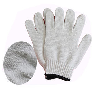 Guantes DE TRABAJO baratos de algodón polivinílico de punto blanco natural del mercado de Corea - Product Image 1