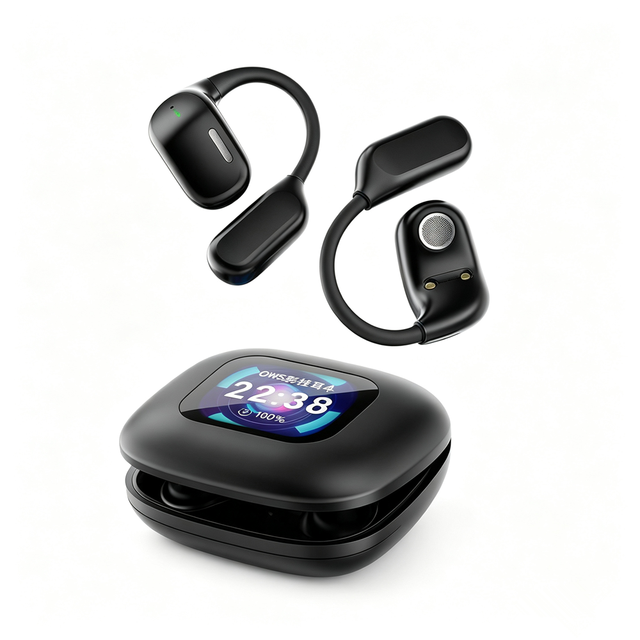 AliSelect Q18 AI-Powered Real-Time TWS Earbuds Digital Display LCD Touch Screen Earphone ENC Noise Cancelling Headphones