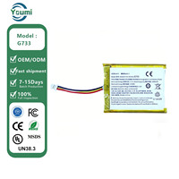 Baterai Li-ion Isi Ulang 3.7V 1500mAh untuk Headset Bluetooth Logitech G733, Baterai Pengganti 604050 533-000181