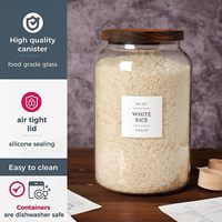 2 pots en verre borosilicate de 1 gallon avec couvercles hermétiques, sans BPA, empilables, écologiques, récipients de stockage alimentaire pour micro-ondes