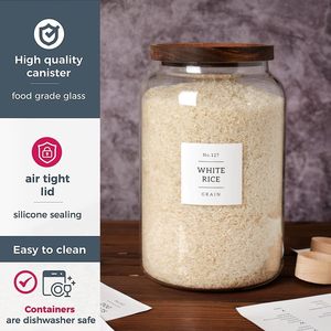2 pots en verre borosilicate de 1 gallon avec couvercles hermétiques, compatibles micro-ondes et réfrigérateur, grande capacité, pour le stockage des aliments et du thé - Product Image 6