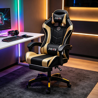 Chaise de jeu ergonomique avec accoudoirs, chaise de jeu à dossier haut en cuir PU, chaise de bureau Bjflamingo, chaise de bureau à domicile
