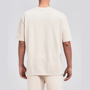 T-shirts Homme Oversize Streetwear à Épaules Tombantes, Col Rond Uni, Coton Lourd 200 g/m² - Product Image 3