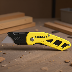 Cuchillo plegable de hoja fija Stanley con mecanismo de bloqueo para tareas de corte de precisión - Product Image 3