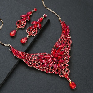 Juego de Joyería de Imitación de Cristal de Lujo al por Mayor, Aretes y Collar de Moda, Juego de Joyería para Novia, Bodas y Mujeres - Product Image 5