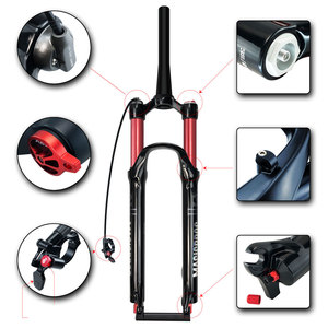 MAGICBROS-Horquilla de suspensión neumática <span class=keywords><strong>para</strong></span> viaje, 120mm, 26/27 pulgadas, freno de disco de liberación rápida QR, compatible con montaña, <span class=keywords><strong>MTB</strong></span>, 5/29 - Product Image 2