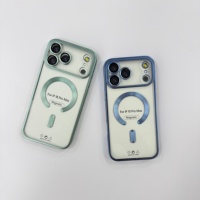 Étui de téléphone magnétique de luxe en TPU électroplaqué pour iPhone 18 Pro Max 17 16 15 14, coque transparente de protection de l'appareil photo pour iPhone 18