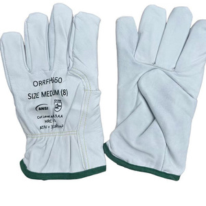 Guantes de conductor de cuero de grano de cerdo de alta calidad que funcionan con pulgar trapezoidal y espalda elástica fruncida - Product Image 6