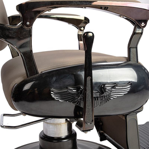 Fauteuil de Barbier Hydraulique Inclinable et Réglable en Hauteur, Rotation à 360 Degrés, en Acier Inoxydable, Style Rétro pour Salon de Coiffure - Product Image 5