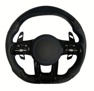 Volante de Fibra de Carbono Forjado Personalizado para <span class=keywords><strong>Mercedes</strong></span> Benz para W205 W222 W204 CLS C63 G500 G63 Edición Tiffany Blue Q50 QX50 - Product Image 5