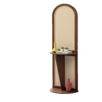 Paravent Artisanal en Rotin Multi-niveaux Style Chinois Moderne pour Salon, Occultant la Vue de l'Entrée et Réduisant le Bruit du Vent