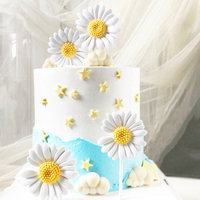 Fête d'anniversaire Fournitures de mariage Résine Marguerite blanche Fleur Gâteau Topper Cuisson Dessert Décoration Gâteau Décorations