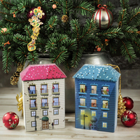 JH Large Sélection Jouet de Noël Maison Forme Fer-blanc Bonbons Chocolat Sucre Boîte Cadeau pour Enfants pour Lait Chewing Gum Pain