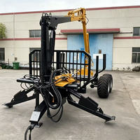 Remorque forestière à grue pour tracteur, homologuée CE, à moteur diesel, pour quad et transport de bois