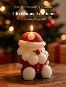 Juego de Velas Navideñas Hechas a Mano con Figura de Santa Claus, Cera Aromática, Decoración para el Hogar y Decoración para Fiestas - Product Image 4