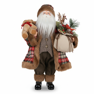 Nouveau modèle 2026 Babbo Natale 90 cm Toiles de fond haut de gamme Beige Ornements de Noël d'extérieur en velours - Product Image 2