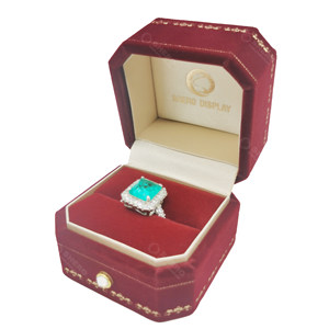 <b>Customized</b> Printed Logo Luxury Buckle Velvet <b>Ring</b> Box Jewelry Box - Product Image 6