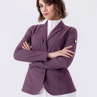 Veste de saut d'obstacles pour femmes avec panneaux extensibles, élégante et fonctionnelle, en couleurs de compétition, gris marine