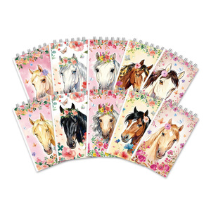 Horse Racing Notebook Spiral Mini <b>Notepad</b> Portable Animal Theme Pink Cover 70g Paper <b>Digital</b> Printing Promotional Notebooks - Product Image 5