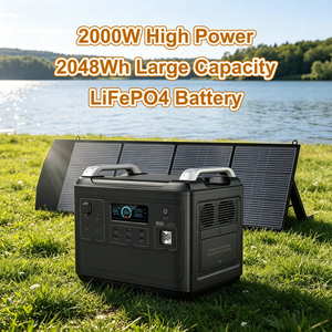 2000W Power Station Portable Solar Generator <b>for</b> Camping <b>Home</b> Emergency Battery Power Supply <b>UPS</b> Fast Recharging Flashlight - Product Image 4