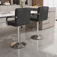 Tabouret de bar moderne et minimaliste réglable avec accoudoirs, structure métallique pour usage domestique et commercial, tabouret de bar haut