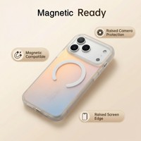 Coque de téléphone magnétique en TPU colorée effet laser dégradé texture caméléon pour iPhone 17 Pro Max 16 15 14 13 12