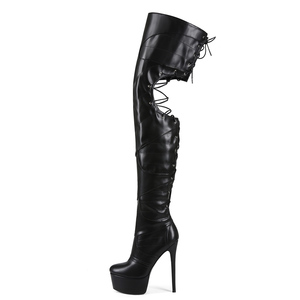 Big Size 47 Thick Platform Women Over the Knee High Booties Thigh High Back Lace up Cut Out Summer Long <b>Boots</b> Wide Fit Shoes - Product Image 4