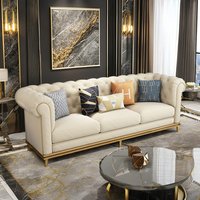 Nouveaux designs de canapés d'angle en tissu contemporains de luxe avec pieds en métal doré pour le salon
