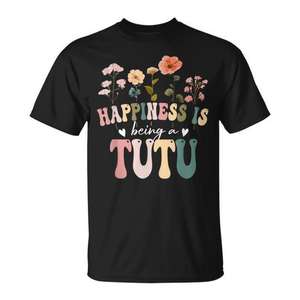 La felicidad consiste en ser una camiseta con estampado floral de tutú, regalo para el día de la madre - Product Image 1