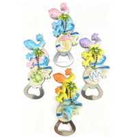 Décapsuleur aimanté 3D personnalisé en résine, thème plage (coquillage, hippocampe, tortue, gecko) – Cadeau souvenir touristique en gros