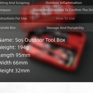 ชุดอุปกรณ์เอาชีวิตรอดกลางแจ้ง ชุดฉุกเฉินในป่า กล่องอุปกรณ์ SOS คีม ที่เปิดขวด ไขควง อลูมิเนียมอัลลอยด์ สินค้าจากโรงงาน - Product Image 3