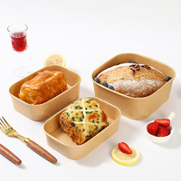 Bols en papier kraft jetables et recyclables avec couvercles, contenants à emporter compostables pour la préparation des repas, les fêtes, vente en gros de boîtes alimentaires, grande taille