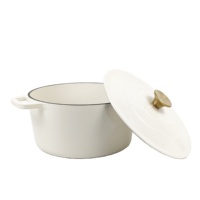 Casserole classique en fonte émaillée 5L avec couvercle en fonte, compatible gaz et induction – Offre Spéciale