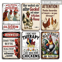 Juego de Letreros Metálicos Divertidos de Gallinas y Gallos, Decoración Retro para Pared de Granja o Establos, para el Hogar
