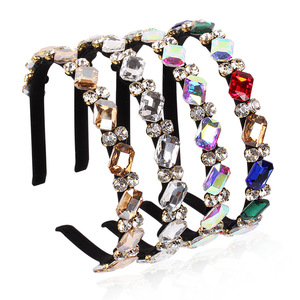 Diadema de cristal Hua Liyu para mujer, accesorio artístico retro multicolor con diamantes de imitación para el cabello, tocado FG0142 - Product Image 1