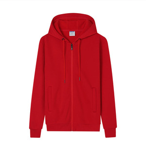 เสื้อฮู้ดดี้สีแดง ผ้าโพลีเอสเตอร์บุขนแกะ สวมใส่สบาย มีทุกขนาดพร้อมส่ง รับสกรีนโลโก้ สีพื้น ปักลายได้ - Product Image 1