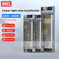 Transformateur LED MWEL ST à puissance nominale complète, alimentation à découpage 60W 100W 200W 300W 400W 12V 24V pour bande LED linéaire